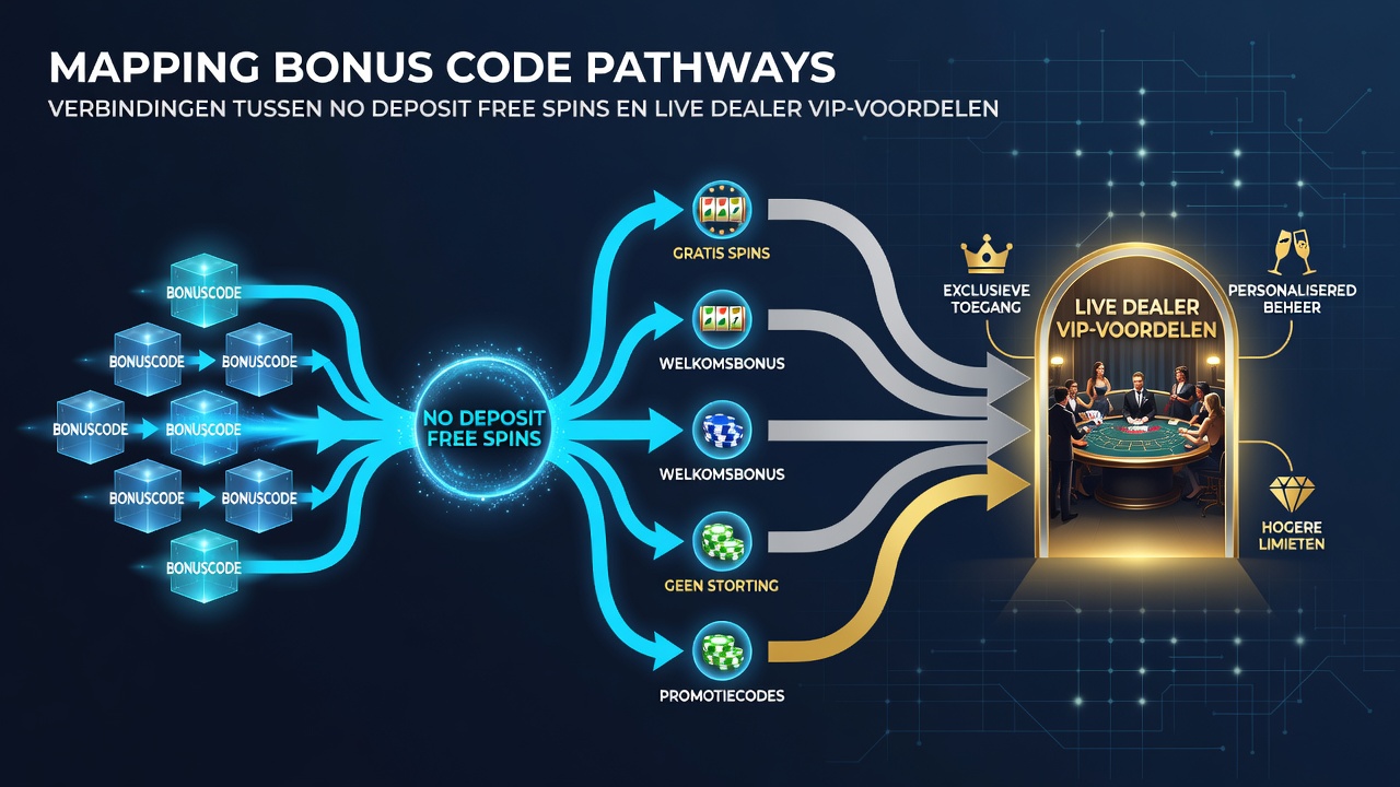 Voorbeeld van VIP ladder progressie van no deposit spins naar live dealer exclusives in Nederlandse online gaming