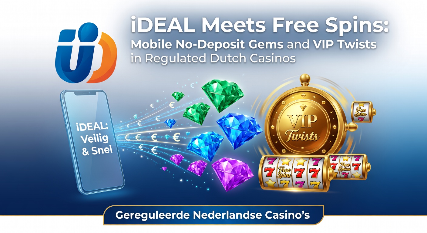 Schermafbeelding van een mobiel casino met iDEAL betaaloptie en free spins promotie in een Nederlands gereguleerd platform