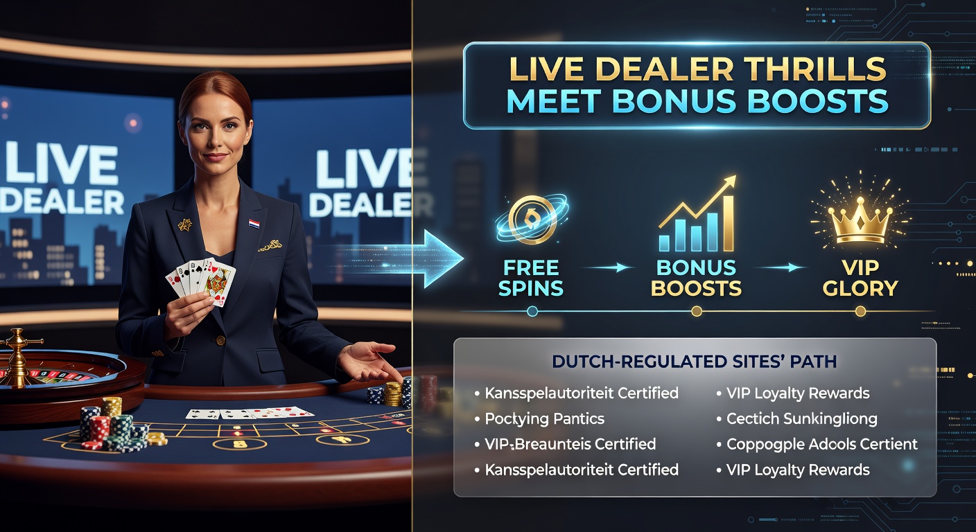 Live dealer tafels in actie op een Nederlands gereguleerd casino platform, met kaarten en roulettetafel onder spotlights